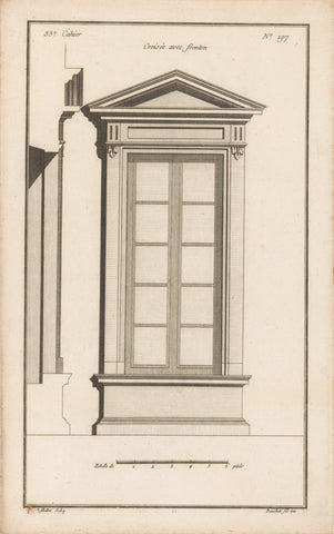 Window with pediment, Jean Pelletier, 1772 - 1779 Canvas Print