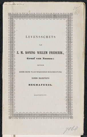 Booklet with two plates of the death of King William I in Berlin, 1843, Konrad Fuhri, 1844 Canvas Print