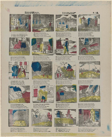 Does she want to see the rarekiek sometimes / Komt hier dan, oude en jonge liên / De man is klaar, de pret begint / In deze rarekiekenprint, M. Hemeleers-van Houter, 1827 - 1894 Canvas Print