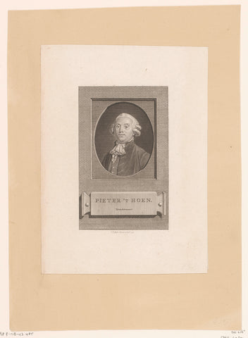 Portrait of Pieter 't Hoen, Charles Etienne Gaucher, 1791 Canvas Print