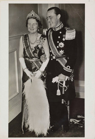 Juliana, Queen of the Netherlands, and Bernhard van Lippe-Biesterfeld at the coronation celebrations in London on 13 May 1937, anonymous, 1937 Canvas Print