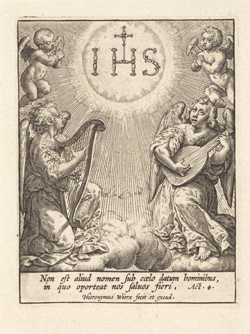 Worship of the name of Christ, Hieronymus Wierix, 1563 - before 1619 Canvas Print