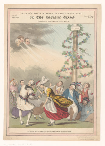 Dancing around the maypole disturbed, 1832, Robert Seymour, 1832 Canvas Print