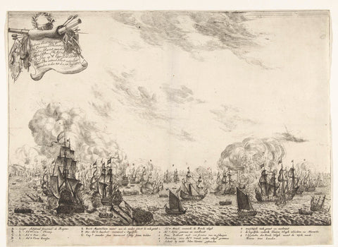 The Four Days Battle, 1666, anonymous, 1666 Canvas Print