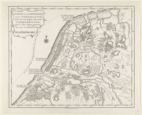 Historical map of the Netherlands at the beginning of the era, Abraham van Krevelt, 1783 Canvas Print