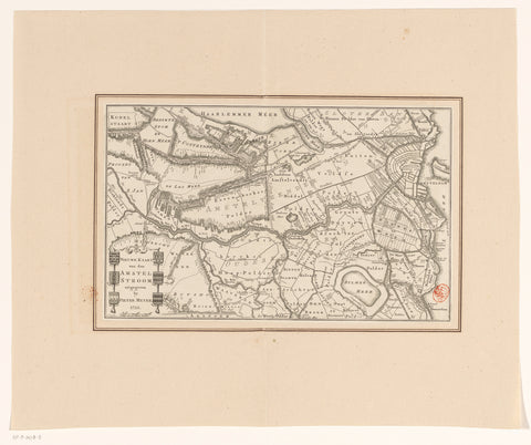 Map of the Amstel and surrounding areas, J. v. J., 1755 Canvas Print