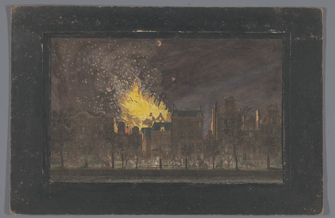 View of the fire in the Schouwburg in Amsterdam on 11 May 1772, anonymous, 1772 - 1799 Canvas Print