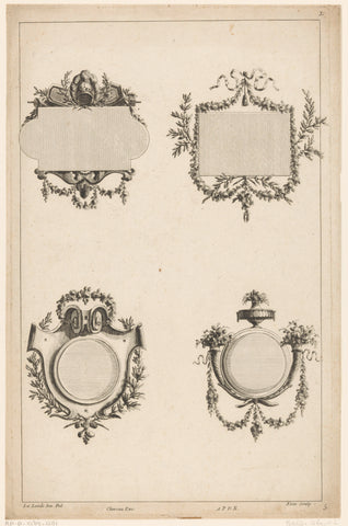 Tabletn, medallion cartridge, Augustin Foin, 1784 - 1785 Canvas Print