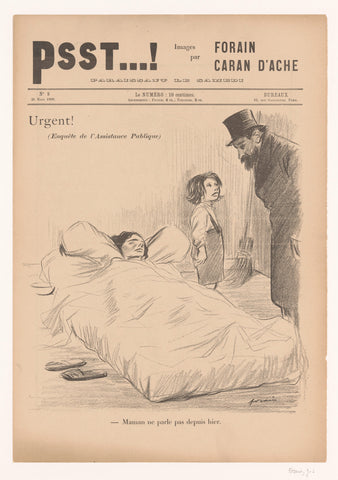 Husband returns to his sick wife and child, Jean-Louis Forain, 1898 Canvas Print