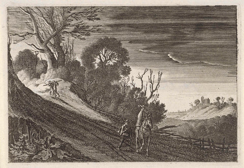 Figures on a Path at Twilight, Gillis van Scheyndel (I), 1640 - 1653 Canvas Print