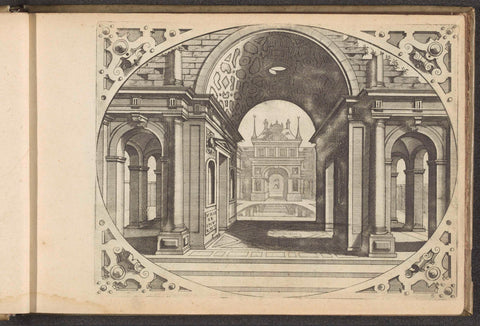 Gatehouse with a tunnel vault and a view of a city gate, Johannes or Lucas van Doetechum, 1601 Canvas Print