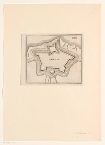 Fortress map of the Philippine, Caspar Merian, 1654 - c. 1700 Canvas Print