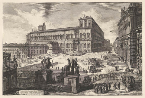 Piazza del Quirinale Rome, Giovanni Battista Piranesi, 1748-1778 Canvas Print