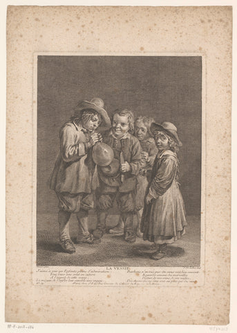 Kinderen met een varkensblaas, Jacques-Philippe Le Bas, 1717 - 1783 Canvas Print