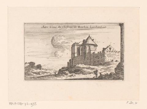 Other view of the castle of Bourbon l'Archambault, Israel Silvestre, 1631 - 1657 Canvas Print