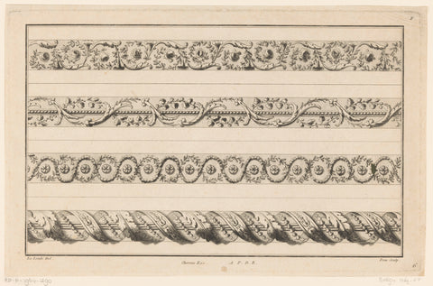 Four edges, Augustin Foin, 1784 - 1785 Canvas Print