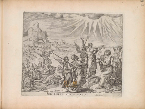 Save us from the grip of evil, Johannes Wierix, 1643 Canvas Print