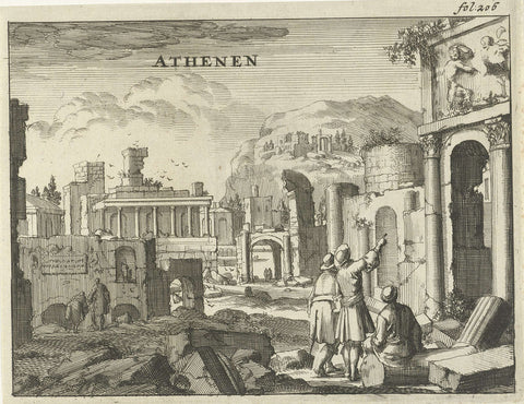 View of Athens, Jan Luyken, 1689 Canvas Print