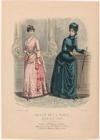 Revue de la Mode, Gazette de la Famille, dimanche 22 février 1885, 14e Année, No. 686: Toilettes de M.elles Vidal (...), anonymous, 1885 Canvas Print