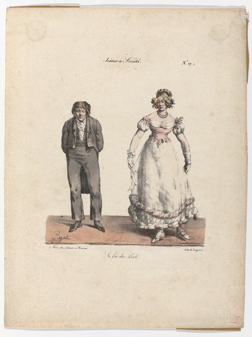 Man and woman at the end of a ball, Edme Jean Pigal, Pierre Langlumé, 1823 Canvas Print