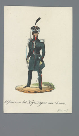 Officer of the Korps Jagers van Cleerens, Albertus Verhoesen (attributed to), 1835 - 1850 Canvas Print