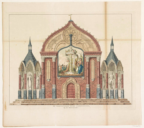 The Destruction of the Old Constitution, decoration on the Butter Market, 1795, anonymous, 1795 Canvas Print