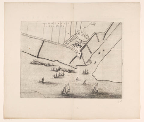 Map of Fort Rammekens, anonymous, 1652 Canvas Print