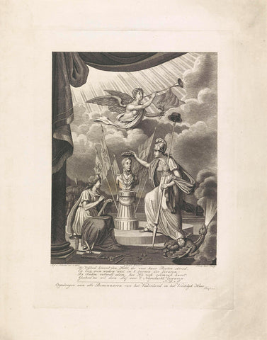 Allegory on the bravery of the Prince of Orange, 1815, Noach van der Meer (II), 1817 Canvas Print