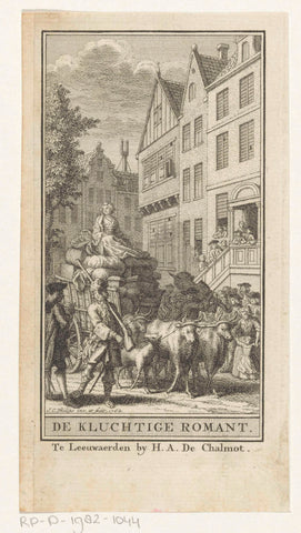 Woman sitting on loaded ox cart, Jan Caspar Philips, 1762 Canvas Print