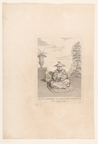 Chinese man in tailor's chair, Edme Jeaurat, 1731 Canvas Print