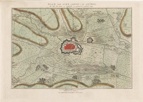 Plan of the reinforcements of Aire, 1794, Cornelis van Baarsel, 1794 Canvas Print