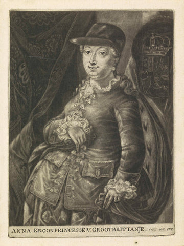 Portret van Anna van Hannover, J. de Groot (vervaardiger), 1725 - 1799 Canvas Print