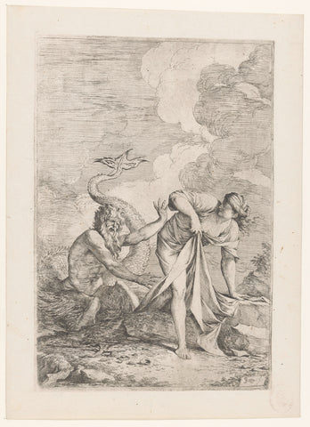 Scylla flees from Glaucus, Salvator Rosa, c. 1661 Canvas Print