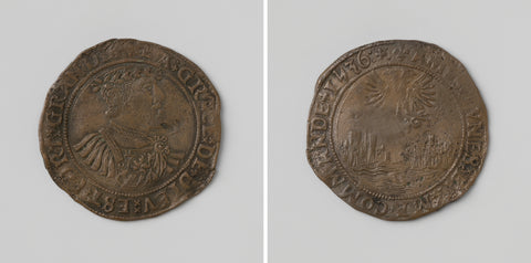 Preparations for the war against France and conquest of Tunis on the Turks, calculation medal in honor of Charles V, German emperor, anonymous, 1536 Canvas Print