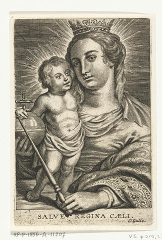 Crowned Mary with Child with globe and scepter, Schelte Adamsz. Bolswert, 1596 – 1678 Canvas Print