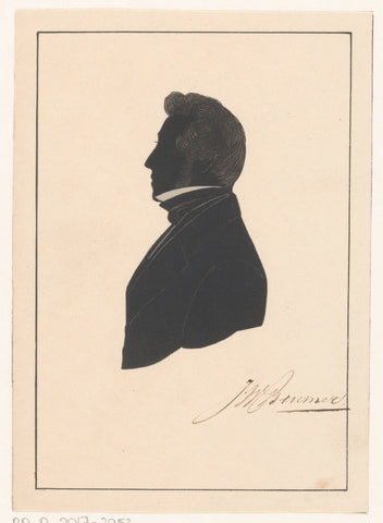 Silhouette portrait of J.W. Beumer, Pieter Barbiers (IV) (POSSIBLY), 1809 - 1848 Canvas Print