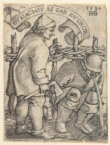 Man surrenders by drunkenness, Hans Sebald Beham, 1537 Canvas Print