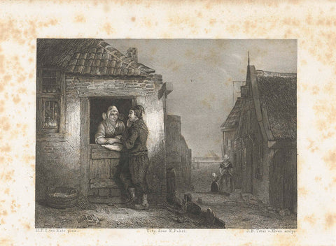 Volendam's couple, Jan Baptist Tetar van Elven, 1849 Canvas Print