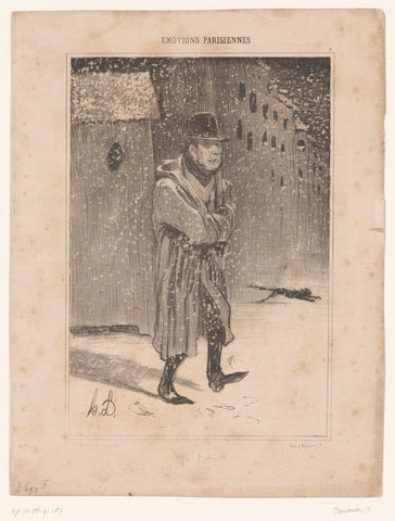 Member of the National Guard in the Snow, Honoré Daumier, c. 1839 Canvas Print