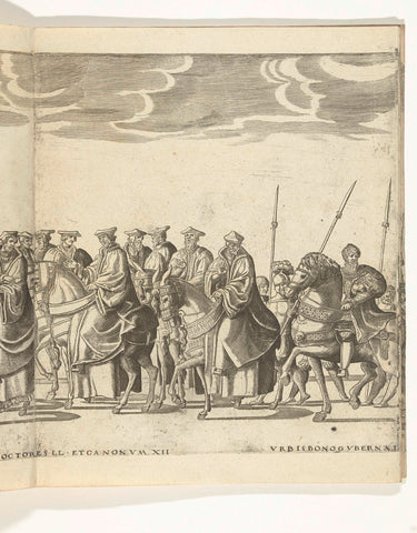 Standard bearers and kanunninken, plate 5, Nicolaas Hogenberg, 1620 - 1699 Canvas Print