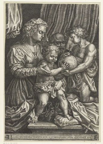 Holy Family with John the Baptist, Andrea del Sarto, c. 1550 - c. 1570 Canvas Print