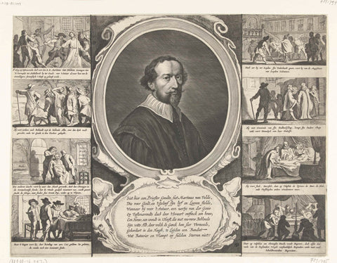 Portrait of priest Martinus van Velden, 1639, Theodor Matham, 1639 Canvas Print