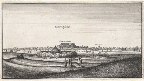 View of Tothill Fields, Wenceslaus Hollar, 1643 - 1644 Canvas Print