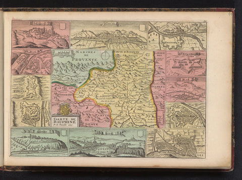 Map of the Dauphiné, anonymous, 1735 Canvas Print