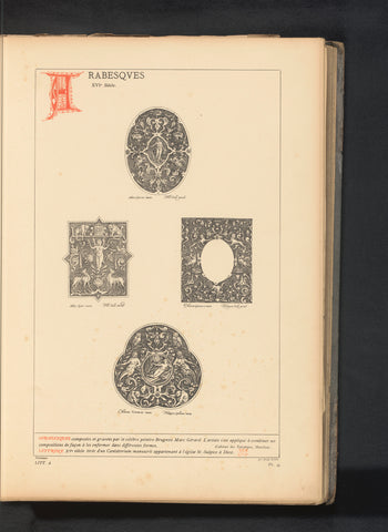 Reproduction of four designs with allegories by Marcus Gheeraerts, anonymous, c. 1875 - in or before 1880 Canvas Print