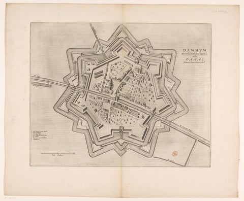 Map of Damme, anonymous, 1652 Canvas Print