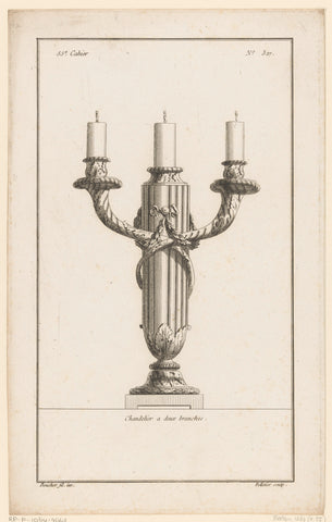 Kandelaar met guirlandes, Jean Pelletier, 1772 - 1779 Canvas Print