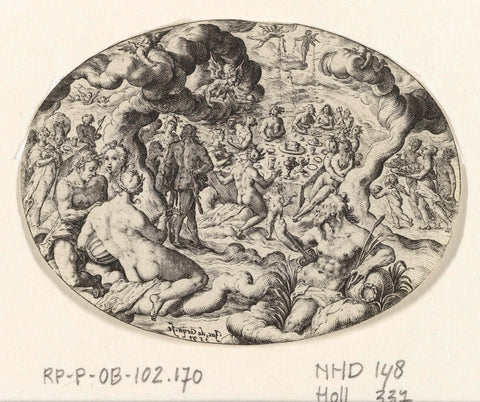 Feast of the gods and marriage of Peleus and Thetis, Jacob de Gheyn (II), 1597 Canvas Print