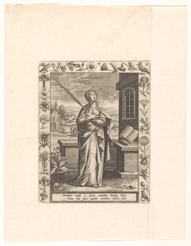 Saint Euphemia, Adriaen Collaert, c. 1590 - c. 1610 Canvas Print