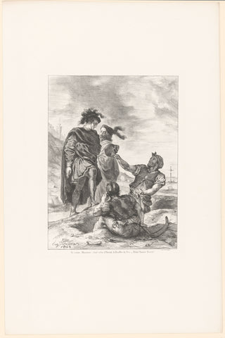 Hamlet and the Gravediggers with the Skull of the Jester Yorick, Eugène Delacroix, 1843 Canvas Print